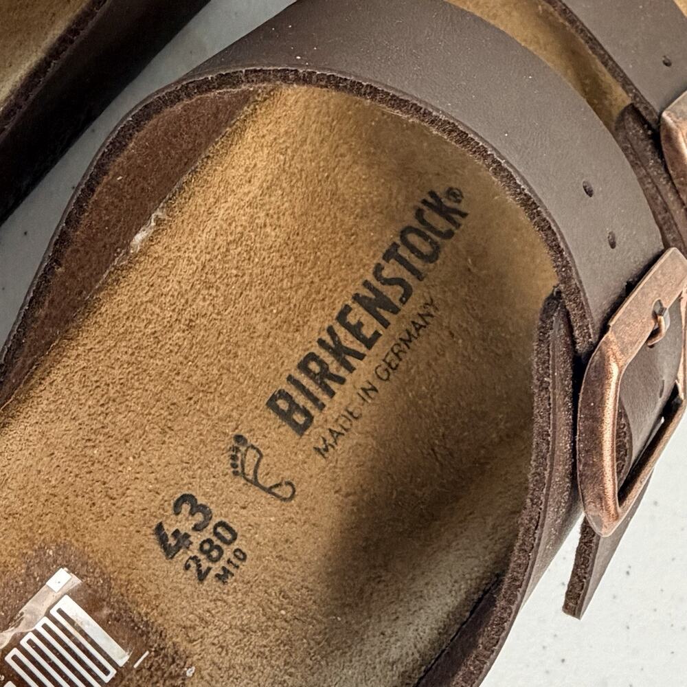 BIRKENSTOCK Arizona 43 Regular Habana Oiled Leather Dark Brown Soft Footbed NWOT - Picture 8 of 8